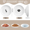 6 Pack Cat Food Bowl, Ceramic Cat Bowls, Anti Whisker Fatigue Cats Bowl Set,5.5 Inches Shallow Wide Kitten Plates for Food and Water (White-A)