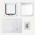 Amazon Basics Adjustable Plastic Dog and Cat Door with 4 Way Lock, Small, 7.5’’ x 7.4’’ x 2.24’', White