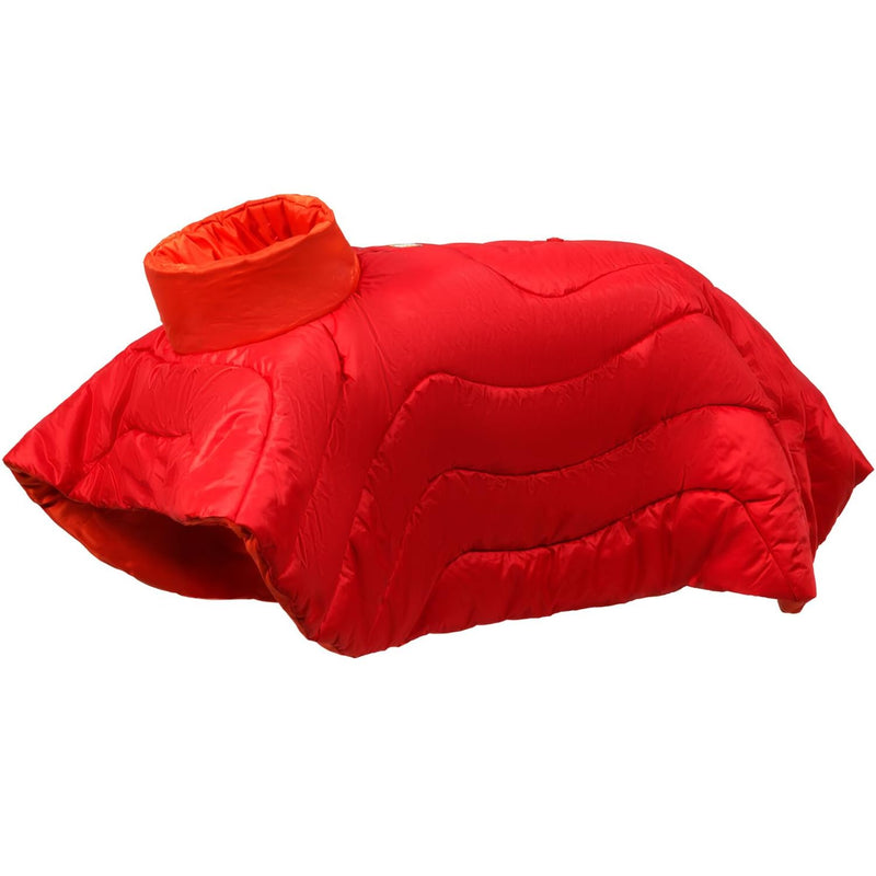 Ruffwear, Palisades Dog Sleep Poncho, Packable Insulated Wearable Sleeping Bag for Dogs, EcoLoft Renew Flex Warmth, Insulated Neck Baffle with Adjustable Stretch Leg Loops, Red Currant, Large/X-Large