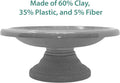 Fiber Clay Birdbath, Low-Profile Base, Dove Gray, 19" D x 7.5" H, 6.5lbs.
