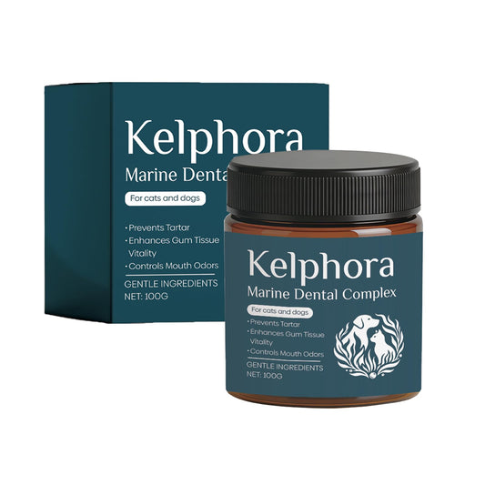 Kelphora Dog Teeth Cleaning Powder, Dog Dental Powder, Fresh Breath for Dogs, No Brushing Oral Care, Gentle Ingredients (Green)