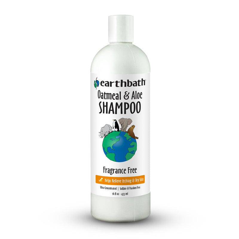 earthbath, Oatmeal & Aloe Dog Shampoo - Oatmeal Shampoo for Dogs, Itchy, Dry Skin Relief, Dog Wash, Made in USA, Cruelty Free, Fragrance Free Pet Shampoos - 16 Oz (1 Pack)