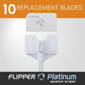 Flipper Platinum Algae Scraper Replacement Blades, Stainless Steel 10 Pack
