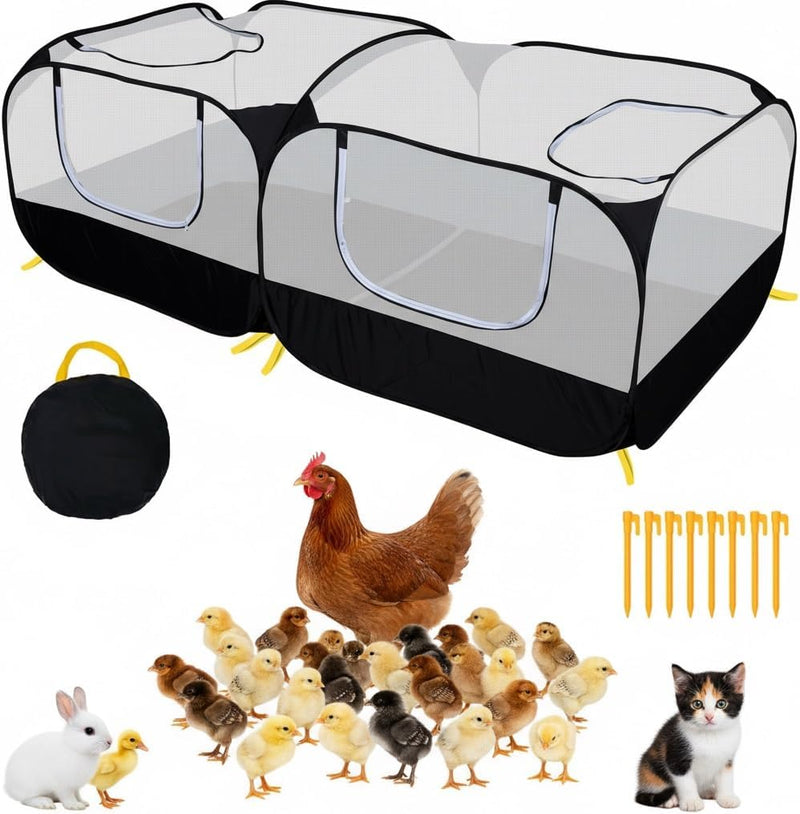 Small Animal Playpen, Portable Large Chicken Coop Run, Foldable Pet Tent