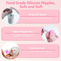 Xuanda Kitten Bottle Feeding kit with Feeding Nipple and Syringe, Soft Silicone Nursing Pet Feeding Bottle, Ventilation Valve Resistant Tearing for Small Puppies, Kittens, Rabbit (M Nipple-Pink)