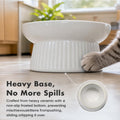 Ceramic Elevated Slow Feeder Cat Bowl,Anti Vomiting & Choking Cat Slow Feeder,Raised Heart Shaped Cute Cat Bowl Slow Fee