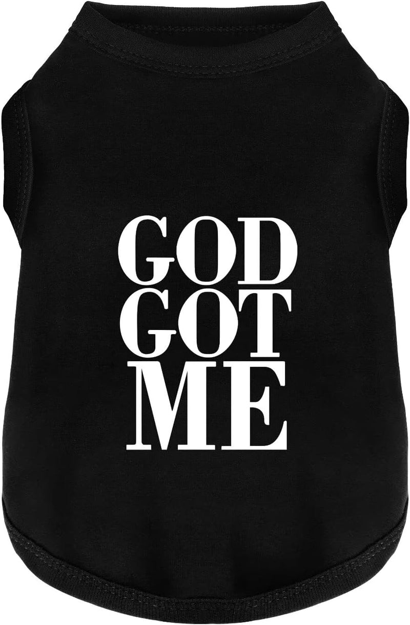 Discover Cozy Cotton Canine Wear: Breathable Soft, and Lightweight Dog Shirt Vest with Eye-Catching Graphics(GOD GOT ME)