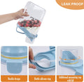 Brabtod Bird Seed Storage Container Portable-3 Qt/2.8 L Clear Plastic Pet Food Container-with Measuring Cup,Airtight Wild Bird Seed Dispenser for Storing Sunflower Seed|Squirrel proof|BPA Free-Blue