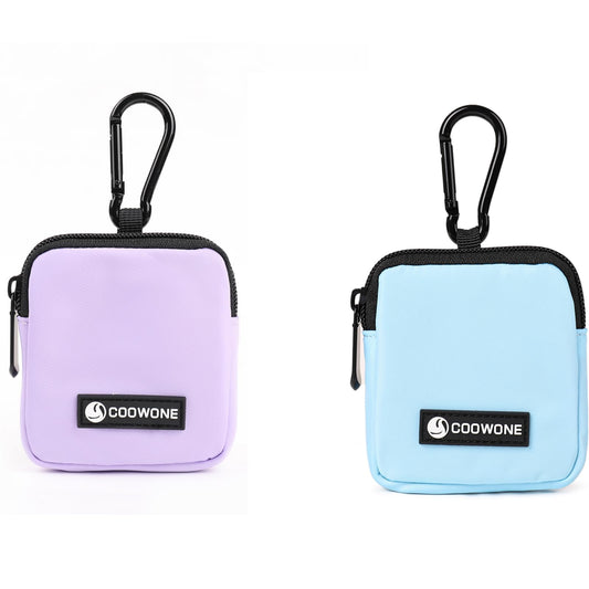 Dog Treat Pouch 2 PCS, Waterproof Small Dog Treat Bag for Leash, Hands Free Puppy Walking Bag with Carabiner, Pet Poop Bag Holder for Pet Puppy Travel or Outdoor Use, Zipper Closure to Avoid Spilling
