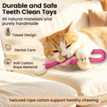 Retro Shaw 3Pcs Cat Chew Ropes with Refillable Natural Catnip, 23.6 Inches Safe Teeth Cleaning Toy for Indoor Kittens Cats, Quiet Interactive Kicker Nip String Toys