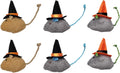 6-Pack Halloween Cat Toys Interactive Toy Witch Magic Hat Costume Plush Mouse Shaped Catnip Toys