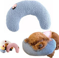 U-Shaped Calming Pillow for Cats and Dogs - Super Soft Plush Fabric, Cozy Headrest, Neck Support for Deep Sleep, Kitten 