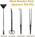 hygger Long Stainless Steel Premium Aquarium Tools, 4 PCS Aquatic Plant Tweezers Scissors Spatula Kits Comes with 1 Clea