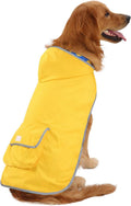 HDE 2-in-1 Reversible Dog Raincoat Hooded Poncho Rain Jacket YLW Duck XL