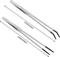 Novery 2PCS 10.6" Rubber Tip Reptile Feeding Tongs, Straight & Curved