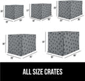 GORILLA GRIP Dog Crate Covers compatible with Amazon Basics Dog Crates, All Sides Open, Privacy Cover Fits 42" Wire Kennel, Breathable Mesh Windows, Light Reducing Puppy Training Cage Topper, Gray Paw