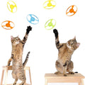 15 Pieces Cat Fetch Toy with Colorful Flying Propellers Set, Cat Playing Tracking Interactive Toys for Kitten Chasing Tr