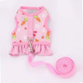 Guinea Pig Harness & Leash Set, Mesh Vest for Small Pets Walking Pink L
