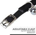 CHUKCHI Soft Velvet Safe Cat Adjustable Collar Bling Diamante with Bells,11 inch for Small Dogs and Cats (Black)