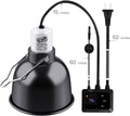 Reptile Heat Lamp Fixture with Dimming Thermostat - 5.5'' Light Dome with PID Thermostat, for Ceramic Heat Emitter & Bas