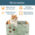 No-Mess Cardboard Cat Scratcher Box - Refillable Double-Sided Scratch Pad