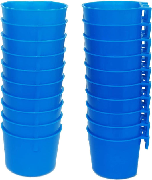 Pack of 20 Chicken Feeder Cups for Cage Hanging Bird Waterer 8 OZ Rabbit Water Food Bowl Pigeon Feeding Dishes Bunny Pou