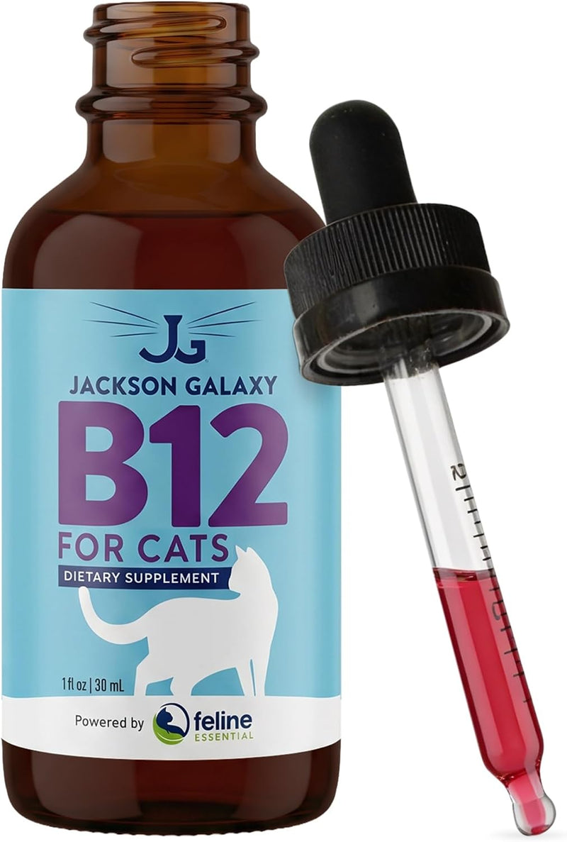 Jackson Galaxy Vitamin B12 for Cats, Liquid Daily Supplement Drops, 1 oz
