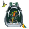 Bird Traval Carrier Cage, Multi Vent Holes Clear Space Capsule Astronaut Backpack to Carry Parakeet Cockatiel Parrot with Metal Tray Wood Perch, Vet Transport Book Bag (Green) (Green)