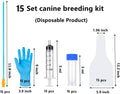 15 Set AI Artificial Insemination Dog Breeding Kit, Canine Breeding Kit, Disposable Canine Artificial Insemination, Dog Insemination Breeder Kit, Canine Breeding Supplies for Large Breeds (11.8 inch)M