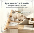 Wall Mounted Cat Shelf, 2 Pack 2 Step Wooden Stairway with Jute Rope, Space-Saving Modular Climbing Ladder for Indoor Ca