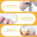 Kitten Nursing Nipple with Syringe, Wide Mouth Angled Puppy Feeding Bottles, with Ventilation Valve Resistant Tearing fo