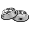 Serentive 2 Pcs Non-Slip Stainless Steel Small Cat Food Bowls - Unbreakable, Thicken 7 Oz Cat Dishes - Indoor, Removable Rubber Base, Easily Clean, Lovely Color