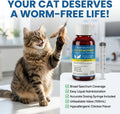 Liquid Dewormer for Cat and Kittens, Praziquantel and Pyrantel Pamoate Oral Suspension, Broad Spectrum Removes Roundworm, Hookworm, Tapeworm, Includes 3ml Dosing Syringe (100ml)
