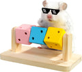 Hamster Enrichment Toys, Hamster Chew Toys, Wooden Small Animal Cage Accessories, for Syrian & Dwarf Hamsters, Gerbils, 
