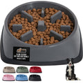 GORILLA GRIP® Patented BPA Free Slow Feeder Dog Bowls, Interactive Puzzle Toy for Dogs and Cats Food Training Enrichment, Keeps Pets Busy and Prevents Puppy Overeating, All Breeds, 2 Cup, Gray