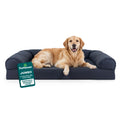 Furhaven Cooling Gel Dog Bed for Large Dogs w/ Removable Bolsters & Washable Cover, For Dogs Up to 95 lbs - Quilted Sofa - Iron Gray, Jumbo/XL