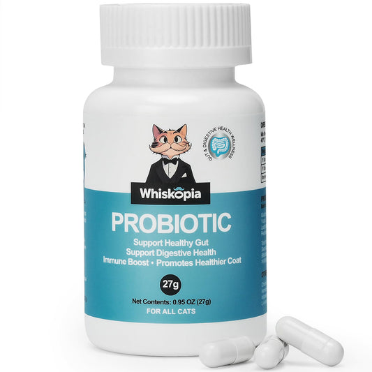 Probiotics for Cats - Cat Probiotic Supplement for Digestive & Gut Support, Diarrhea Relief, Immunity Booster, Cat Probiotic Powder with 9 Billion CFU and Prebiotics, 60 Capsules