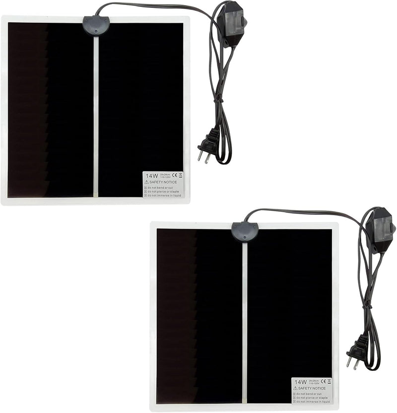 Hamiledyi 14W Reptile Heating Pad 2 PCS Warmer with Temperature Control Adjustment Under Tank 11x11 in Terrarium Heater 