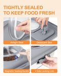 DDMOMMY 15-23 Lbs Dog Food Storage Container, Collapsible Dog Food Container with Airtight Lid, Wheels, Handle, Large Cat Food Storage Container with Scoop, Dog Bowl for Dog Cat