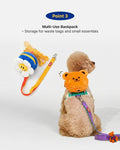PETHROOM × Wiggle Wiggle Smile We Love Dog Backpack Harness with Leash – Cute Flower-Shaped Mini Backpack, No-Pull Adjustable Harness for Small Medium Dogs, Ideal for Travel, Camping & Hiking (Large)