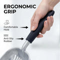 Vitisyao Full Metal Cat Litter Scoop with Holder, Stainless Steel Cat Litter Scooper Holder, Aluminum Kitty Scoop Captures All Clumps, Heavy Duty Kitty Metal Scooper with Non-Slip Handle