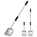 Yangbaga Metal Cat Litter Scoop:Detachable Long Handle Litter Scooper with Deep Shovel,Pooper Scooper Heavy Duty for Litter Box,Stainless Steel Non-Stick Sifter with Foam Padded Grip,No Bending Back
