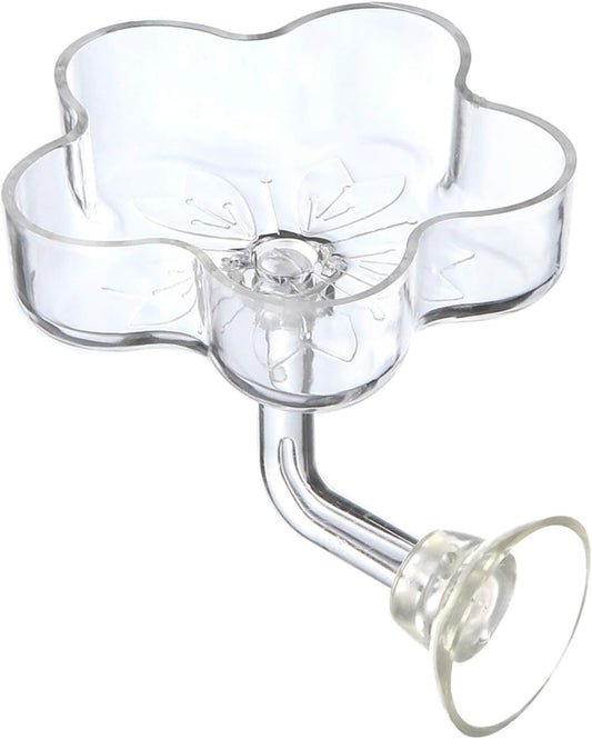 Aquarium Shrimp/Small Fish Feeding Dish Feeder Dish, Acrylic Material, Mini Size (Sakura Shaped)