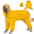 Dog Raincoat, Waterproof Dog Rain Jacket with Removable Hood，Adjustable 4 Legs Pet Poncho with Leash Hole，Reflective Stripe Hooded Snowproof Windproof Clothes for Small to 3X-Large Dogs, XL