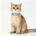 Soft Corduroy Cat Collar for Small to Large Cats, Adjustable 7-11 Inch, Gold Buckle & Bell