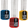 Fun Express - Jesus Strong Dog Tag Necklace - Jewelry - Necklaces - Dog Tag Necklaces - 12 Pieces