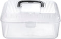 MyGift Reptile Carrier Critter Keeper Terrarium 9.5 x 6 Inch Clear Portable Tank with Black Carrying Handle, Transparent