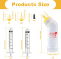 Kitten Nursing Nipple with Syringe, Wide Mouth Angled Puppy Feeding Bottles, with Ventilation Valve Resistant Tearing fo