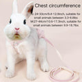 Rabbit Harness Leash Small Pet Adjustable Escape Proof Vest (Pink,Small)
