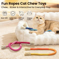 Retro Shaw 3Pcs Cat Chew Ropes with Refillable Natural Catnip, 23.6 Inches Safe Teeth Cleaning Toy for Indoor Kittens Cats, Quiet Interactive Kicker Nip String Toys